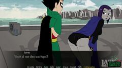 Reproducir Entrenamiento de yoga sexy de Teen Titans Raven: recompensado con besos calientes y bofetadas