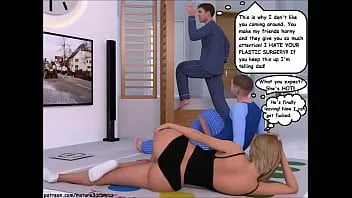 Redare Mama fierbinte înșală și îl ia pe cel mai bun prieten al fiului (comic 3d)