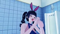 播放 3D 无尽兔女郎的大腿推力和强烈高潮 - 喷精自慰
