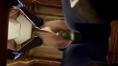 Redare Gangbang cu orci și oameni 3D: un trio anal dur