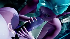 Reproducir La enorme polla de FUTA de Dark Elf satisface los antojos de Elfo insaciable