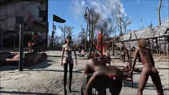 تشغيل أزياء BDSM متطرفة في Fallout 4 مع امرأة سمراء في سن المراهقة مثير