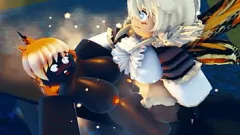 play هنتاي غدزيلا ضد معركة الجنس الملحمية في لعبة الأنيمي