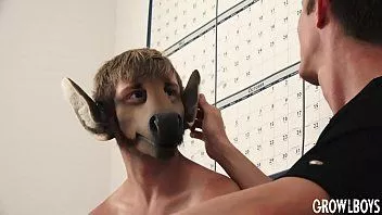 再生 Growlboys-馬に吊るされた毛皮のような乗り物セクシーな大学のルームメイトのコンドームをつけない
