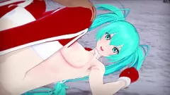تشغيل أمنية عيد الميلاد Cumshot: Hatsune Miku's Big Tits & Pussy Orgy
