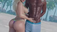 Afspelen Interraciale vrouw Resort Cheating Escapade met een BBC