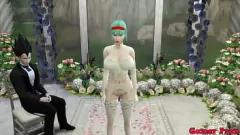 Reproducir Henta Bulma de la esposa trampa en Netorae Hentai Epic: sesión de fotos de boda erótica con grandes tetas