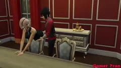 Play Naruto's Anal Seduction Attempt on Tsunade while Sasuke Raeps Sakura in the Kitchen