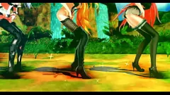 Играть Аниме-хентай девушки сходят с ума на улице от танца и секса ММД