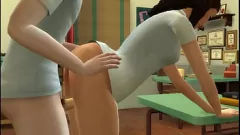 Играть 18-летняя школьница-девственница получает свой первый кримпай в 3D хентай-сцене в классе
