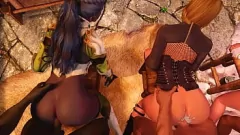 Reproduzir Nari e suas amigas desfrutam de uma orgia épica no bar com bundas grandes, ação anal e diversão hentai 3D no mundo de Skyrim